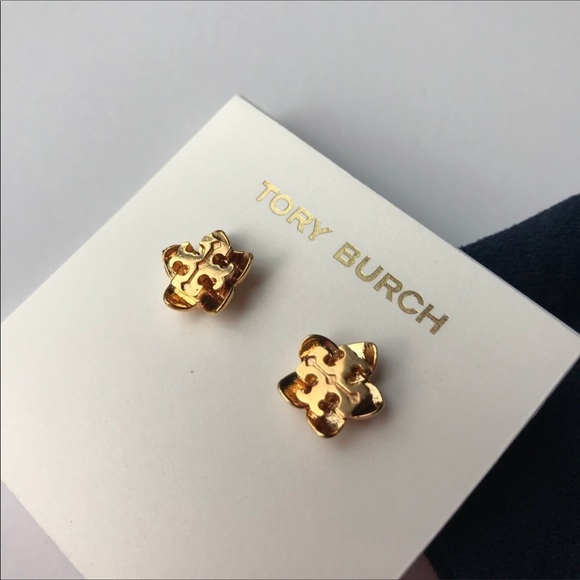 New! Tory Burch Floral & Logo Earring - Picture 5 of 6